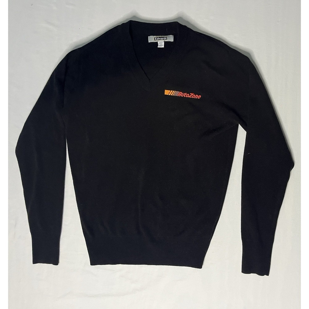 Edwards Autozone Uniform Pullover Sweater Unisex Size XS Black Long Sleeve